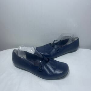 Antonio Valle Flats Mary Jane Navy Blue Leather Grunge Casual Office Career 9WW